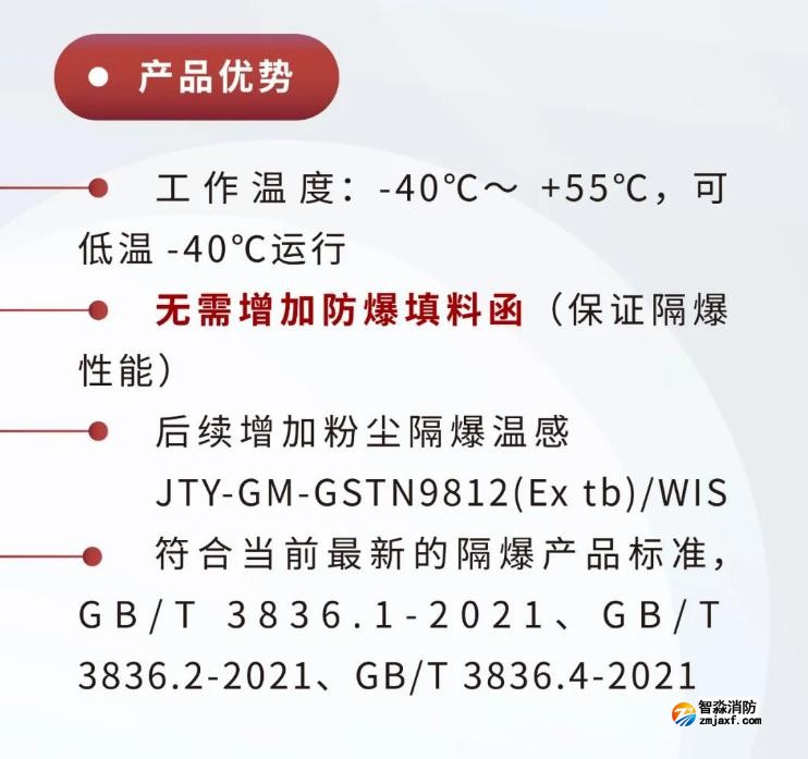 JTY-GM-GSTN9811(Ex)/WIS、GSTN9812(Ex)/WIS海灣隔爆煙感溫感產品優勢